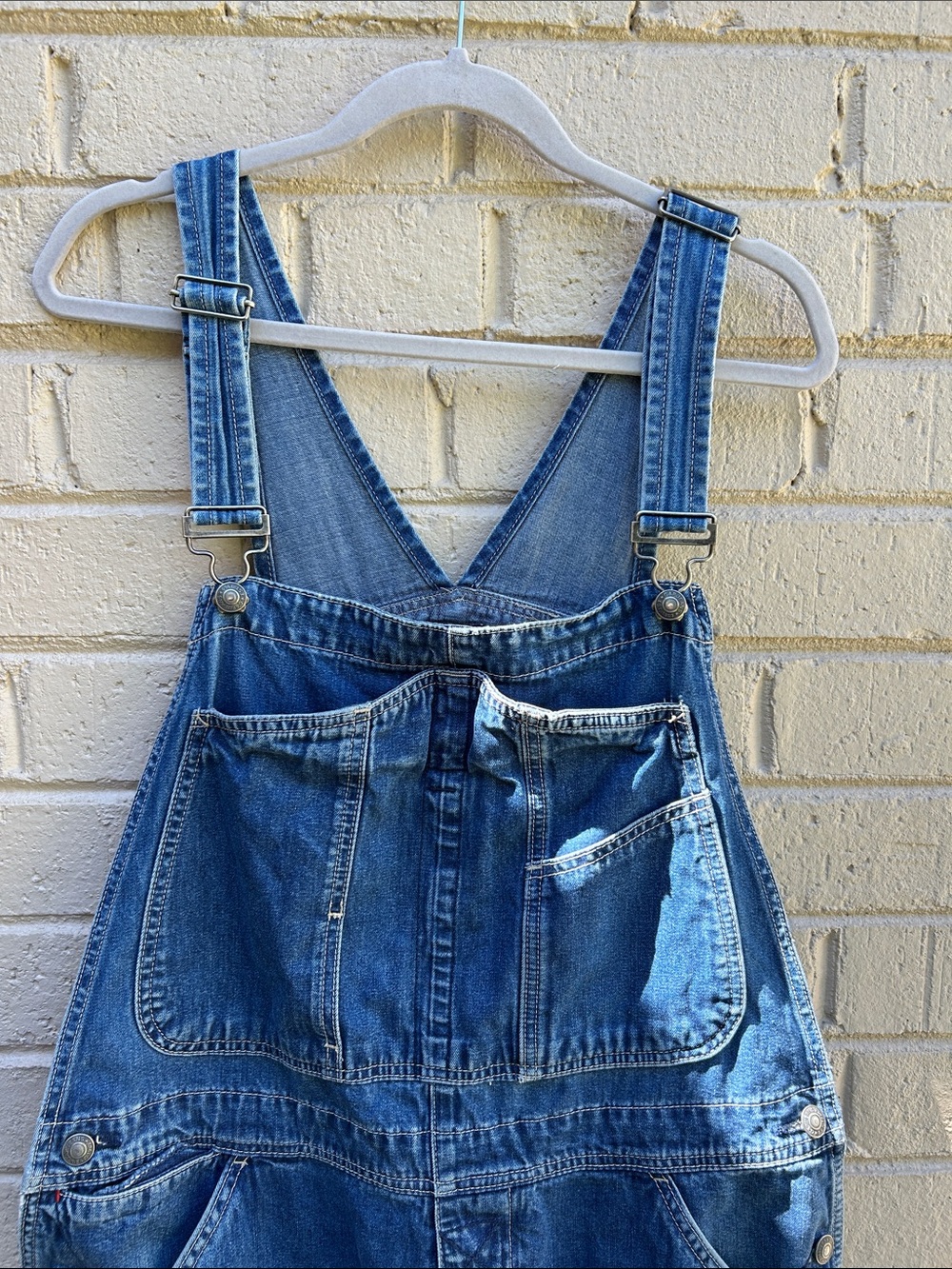 Vintage 1999 GAP Denim Overalls Large | 90s Cotton Bib Carpenter Utility Jeans - Picture 3 of 14